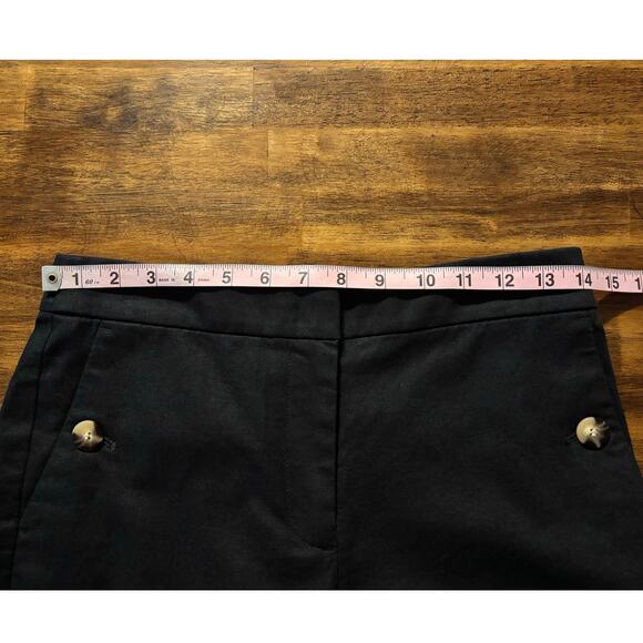 J Crew Women’s 4 28 x 27 Pants Sailor Linen Cotton Blend Tapered Leg Ankle Black - Picture 9 of 16